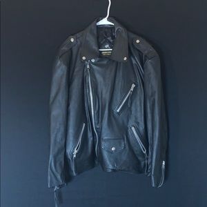 Genuine leather, black, large